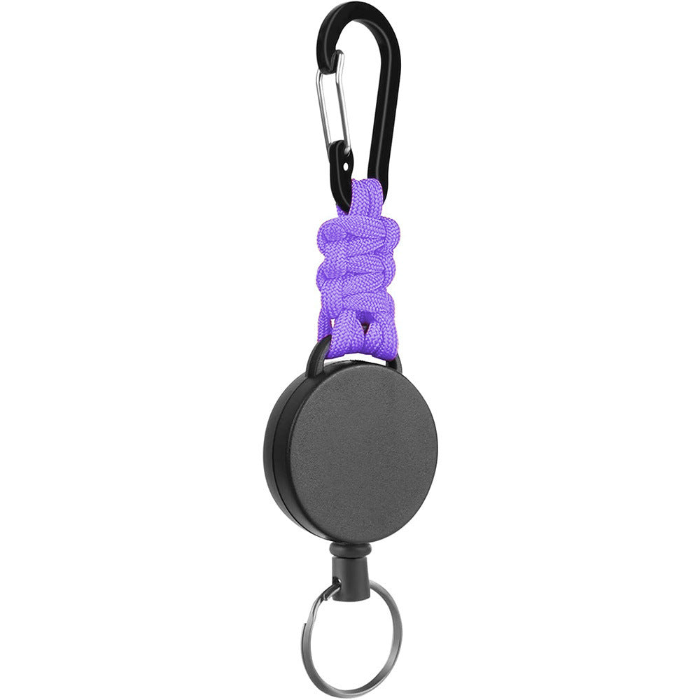 Wholesale Macaron Color Rebound Colorful Umbrella Rope Braided Telescopic Keychain